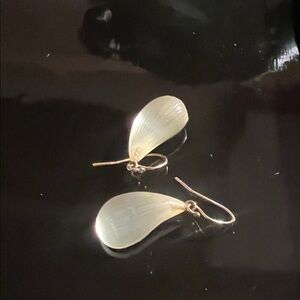 Alexis Bittar Gold and Cream Teardrop Earrings